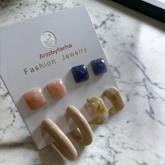 4 in 1 Hoops & Studs Earring Combo