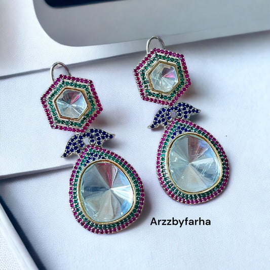 Sabyasachi Inspired Uncut Polki Kundan Earrings