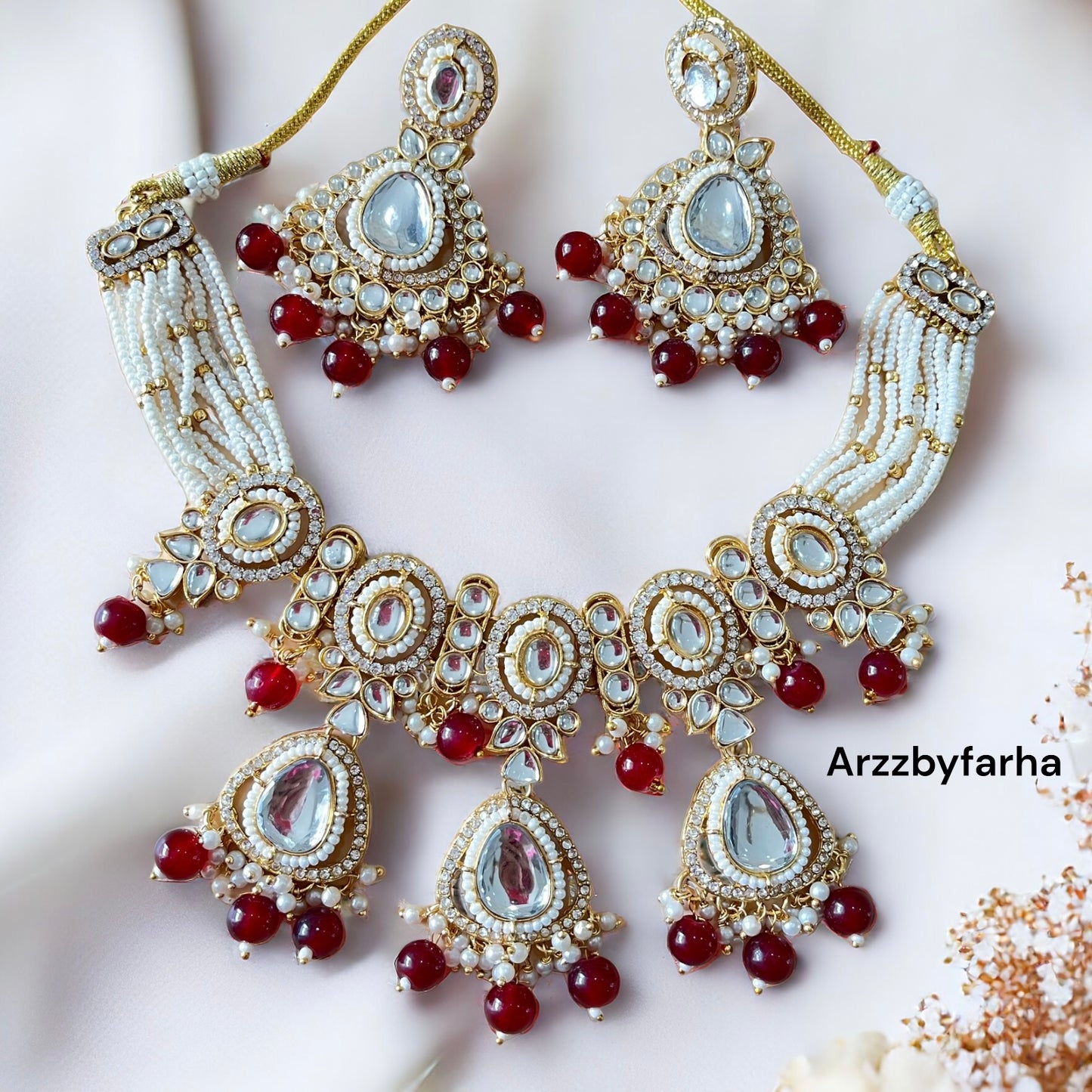 Kundan Red Beaded Choker Set