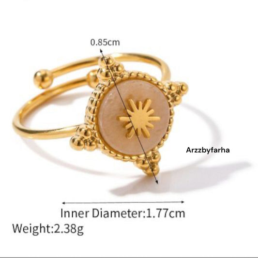 18k Gold Compass Finger Ring