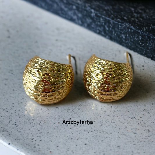 Textured Gold Earrings