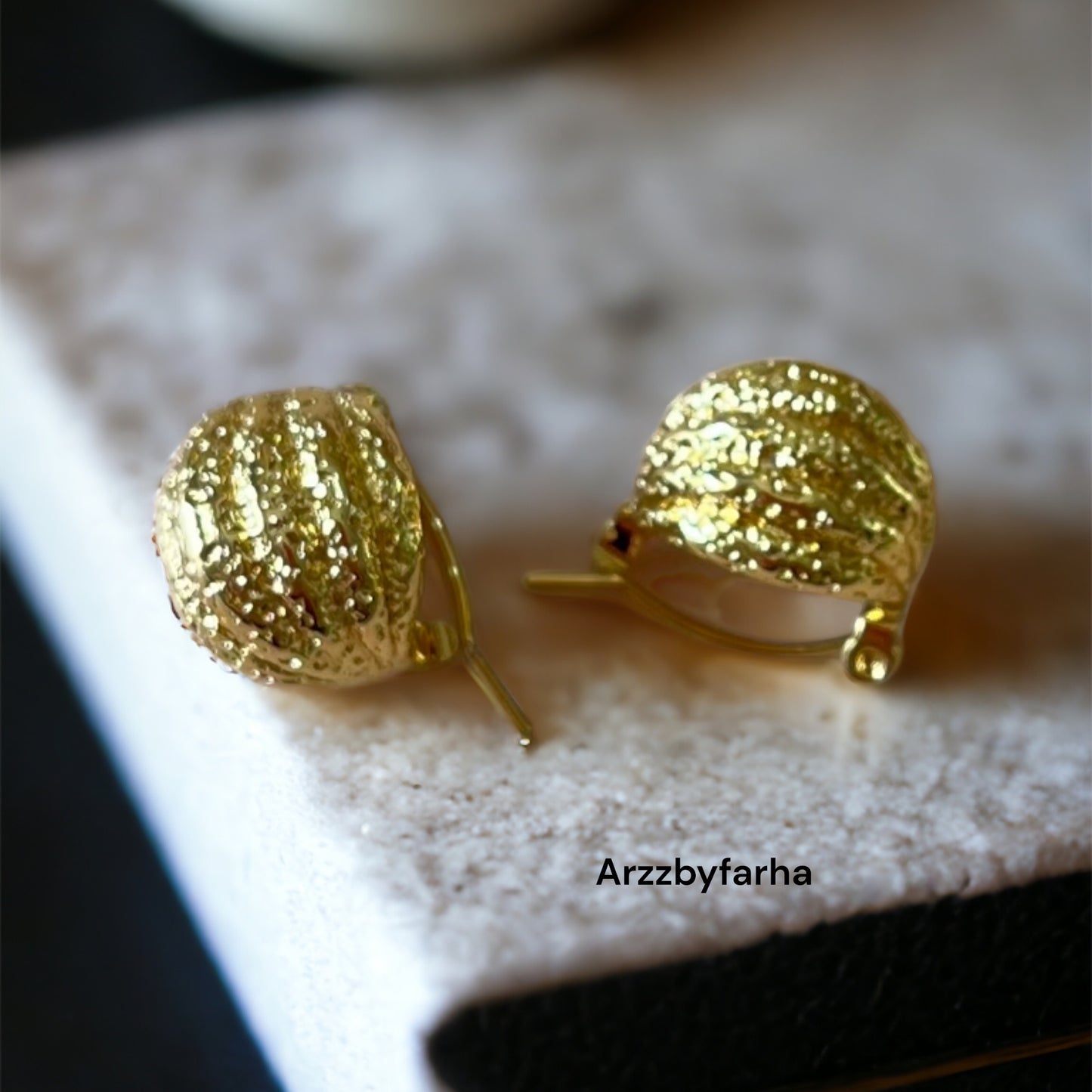 Textured Gold Small Earrings