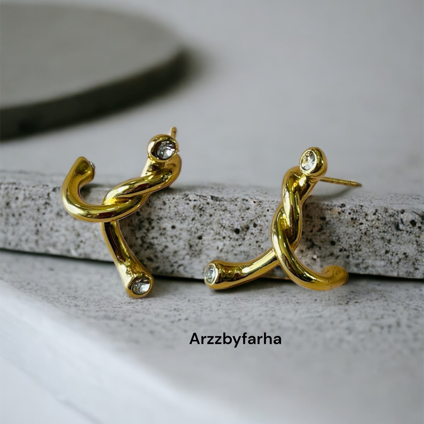 Twisted Gold Studs Earring