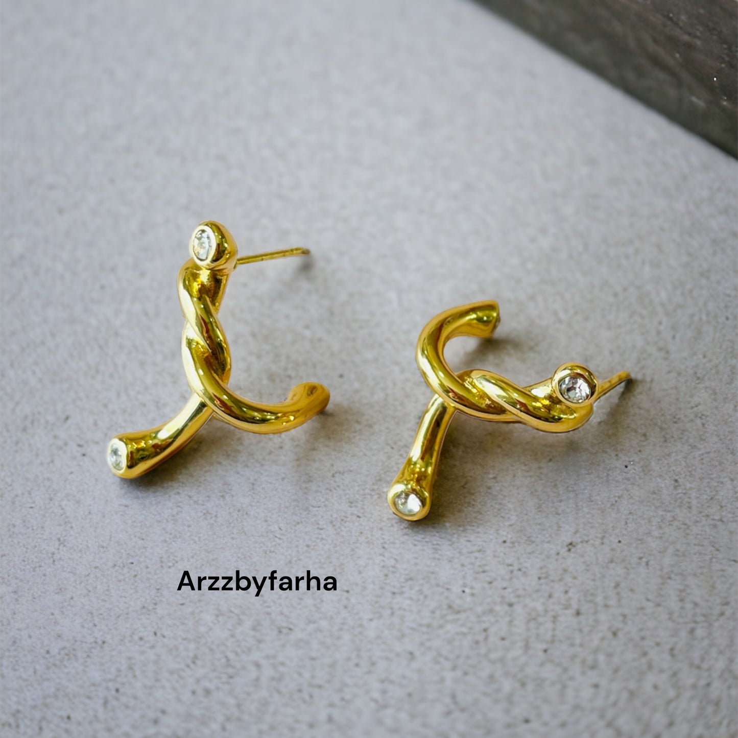 Twisted Gold Studs Earring