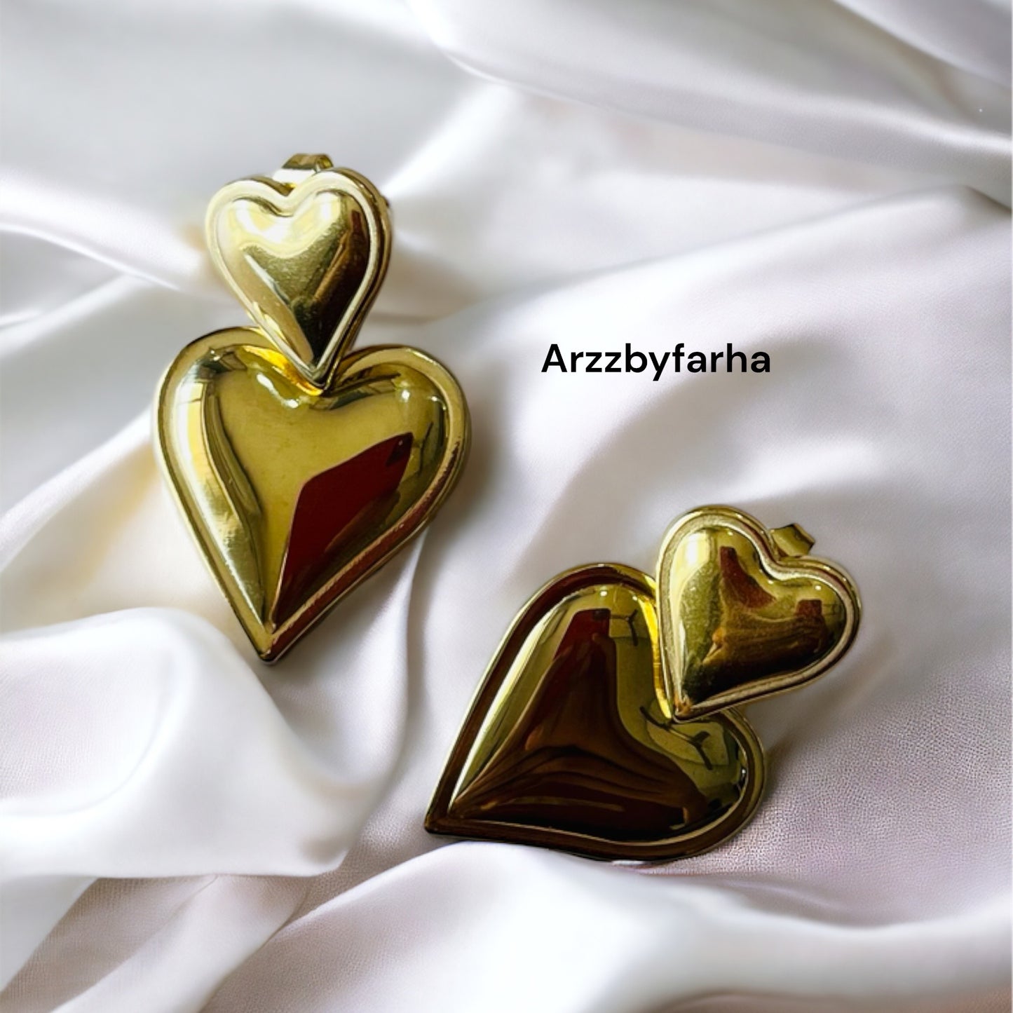 Heart Shaped Drop Earrings