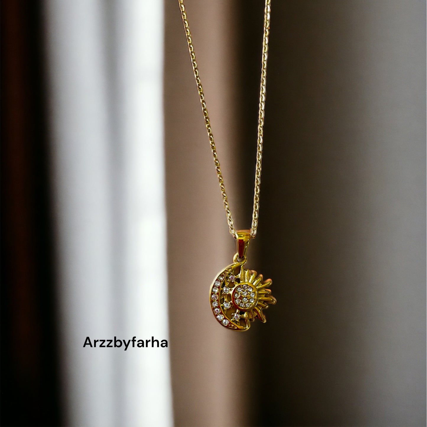 Half Moon AD Studded Pendant