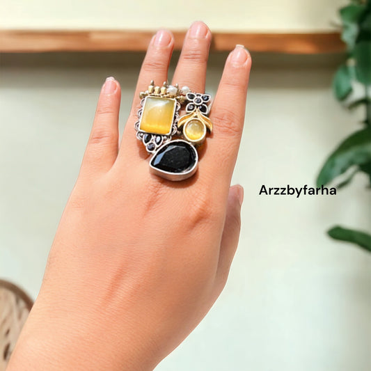 Oxidised Adjustable Finger Ring