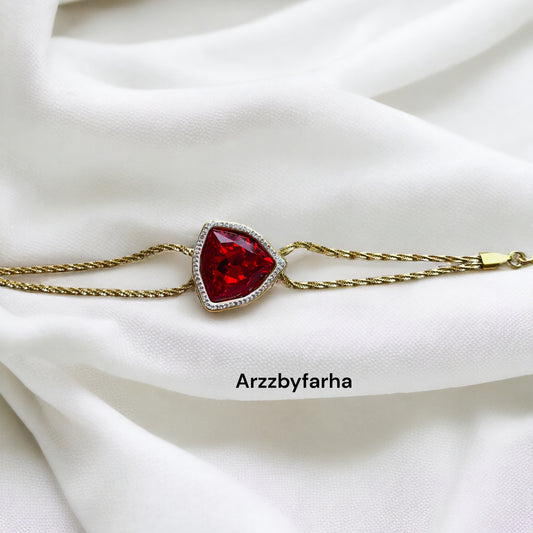 Gorgeous Red Stone Charm Bracelet