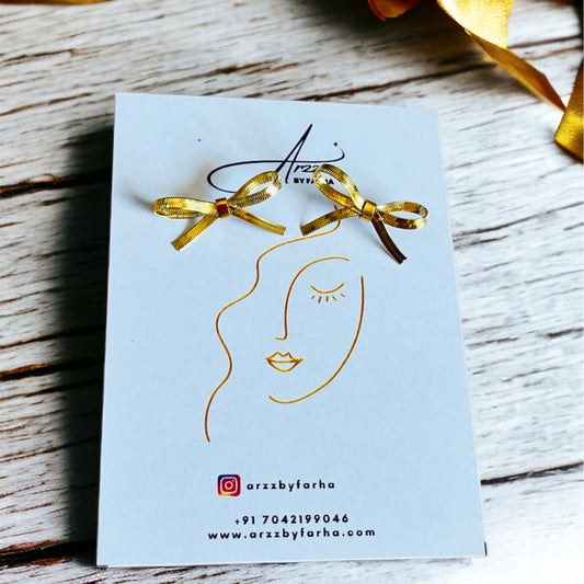 Gold Plated Bow Studs Earrings