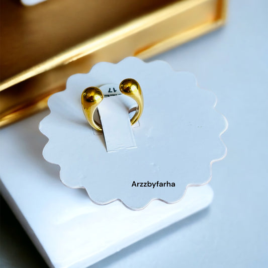 Gold Plated Waterdrop Ring
