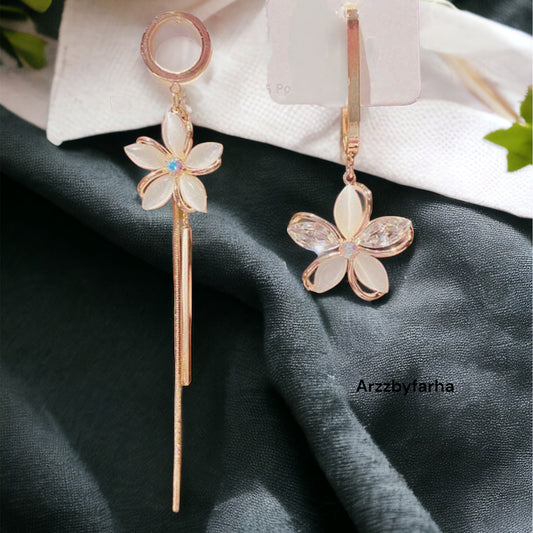 Pearl Tassel Mismatch Drop Earring