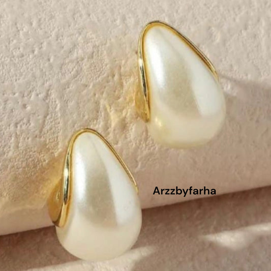 White Stud Earrings
