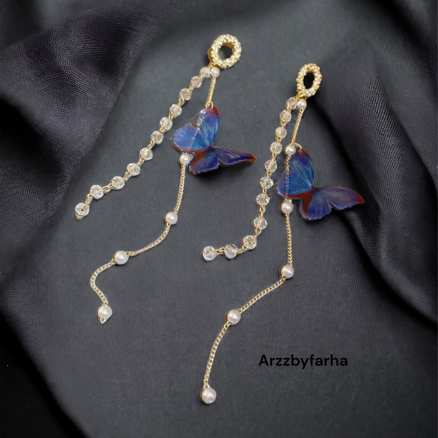 Butterfly & Pearl Tassel Earring
