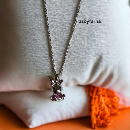 Silver Rabbit Pendant Chain