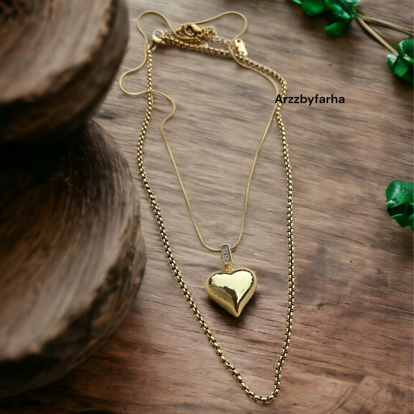Double Chain Heart Pendant Chain