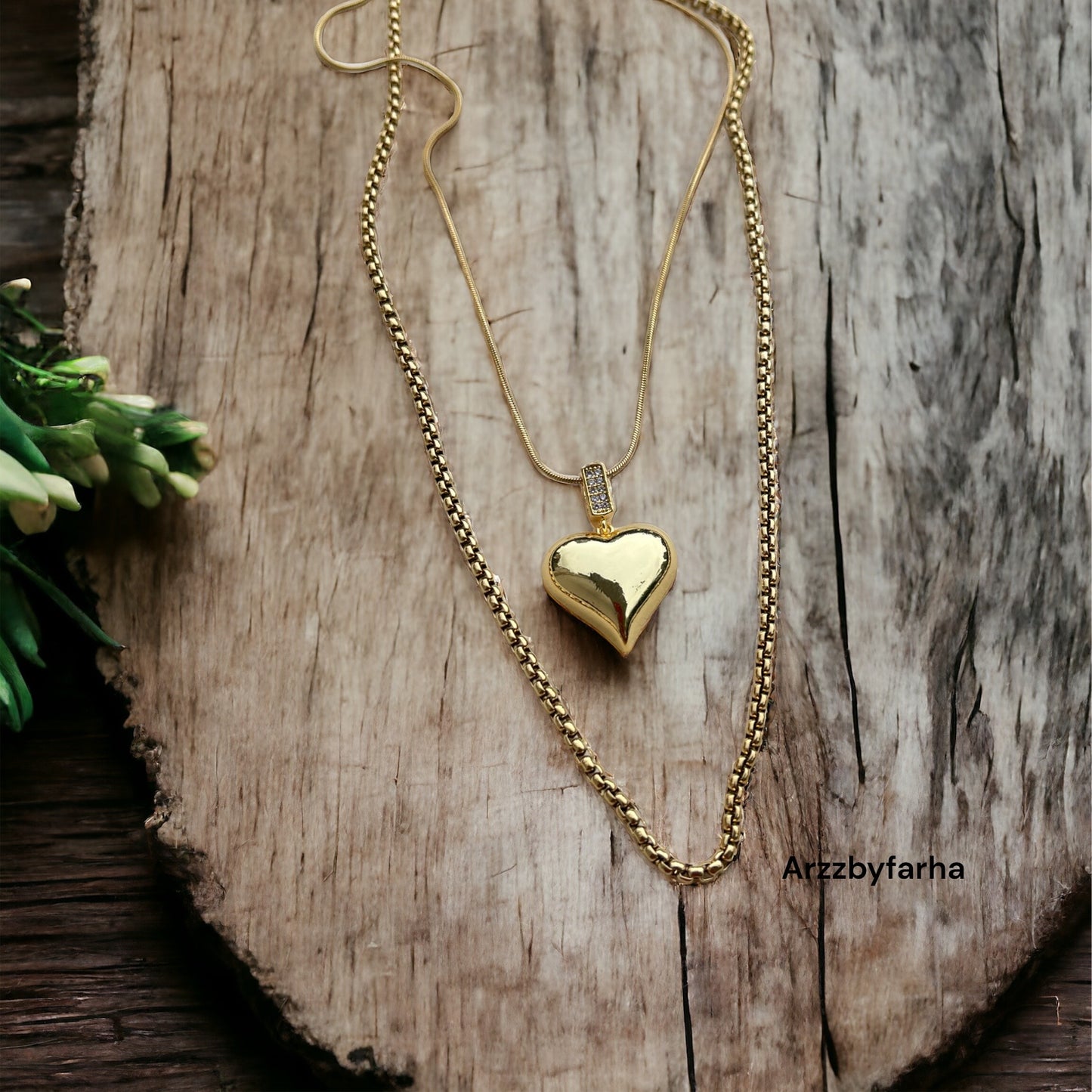 Double Chain Heart Pendant Chain