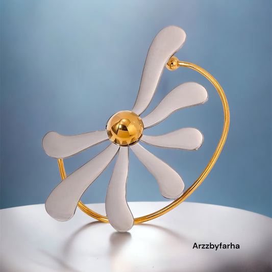 Luxe 18k Gold Dual Tone Ear Cuff