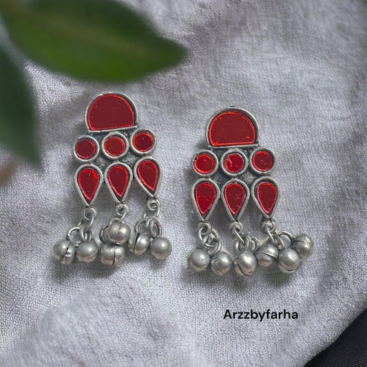 Red Mirror Choker Necklace Set