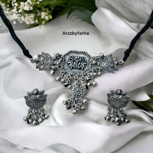 Antique Oxidised Necklace Set