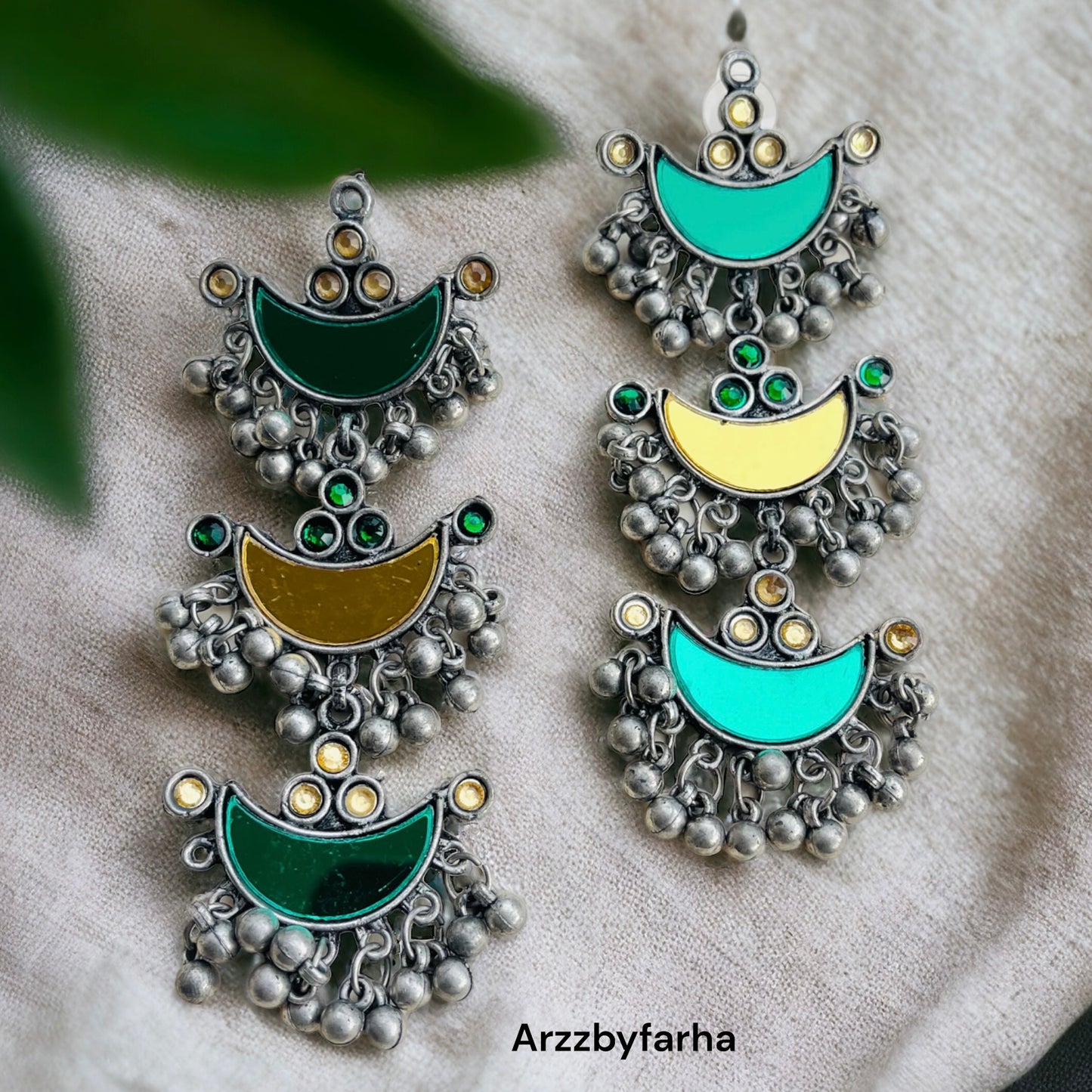 Yellow & Green Mirror Earrings