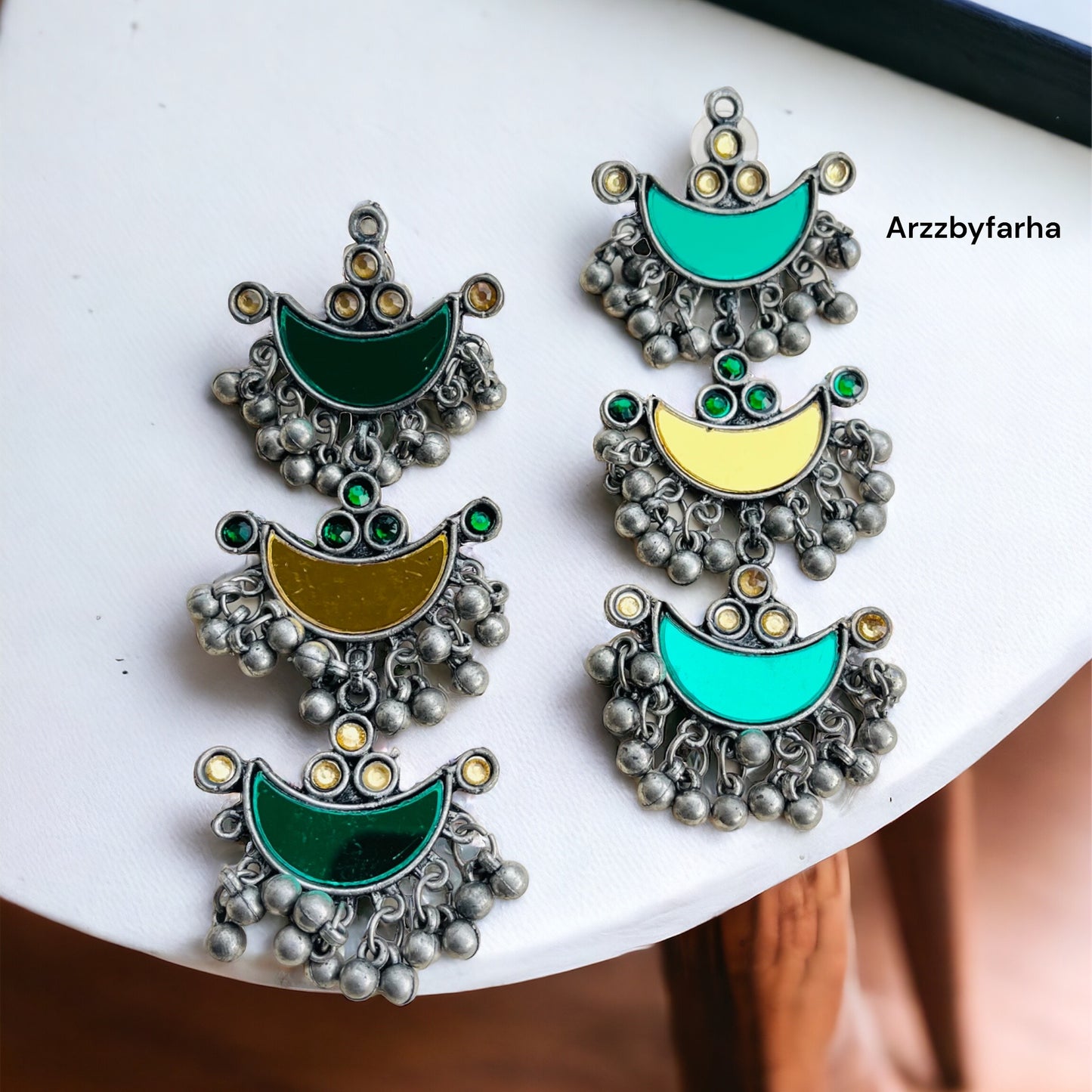 Yellow & Green Mirror Earrings