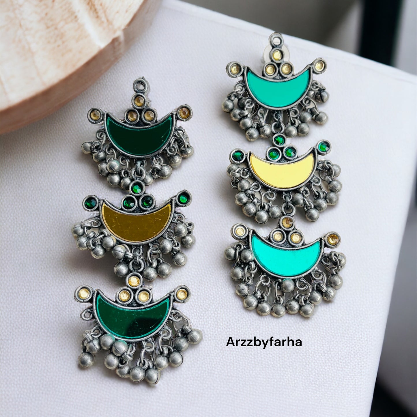 Yellow & Green Mirror Earrings