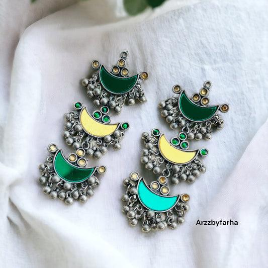 Yellow & Green Mirror Earrings