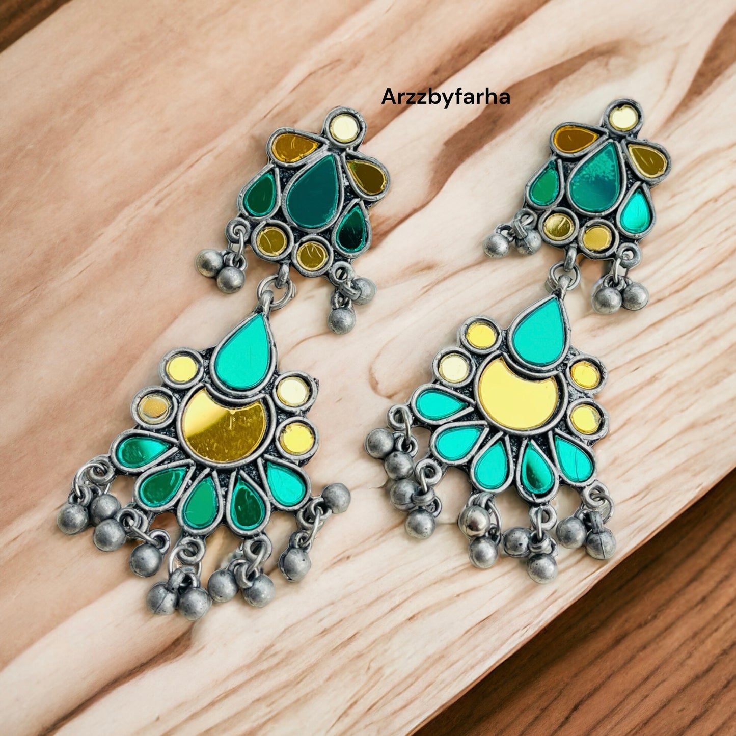 Yellow & Green Mirror Earrings