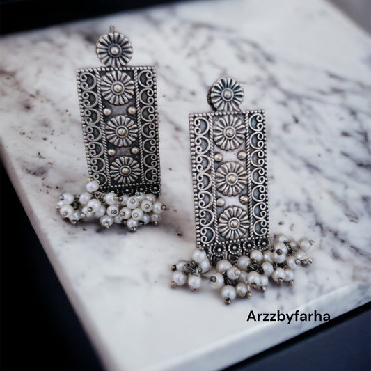 Beautiful Silver Oxidised Earrings