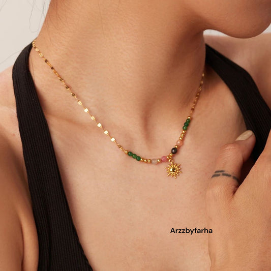 Sunshine Green AD Pendant Necklace