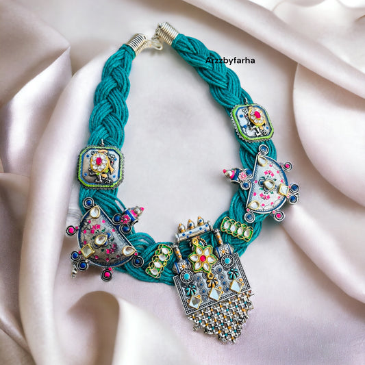 Ornate Crochet Jute Necklace