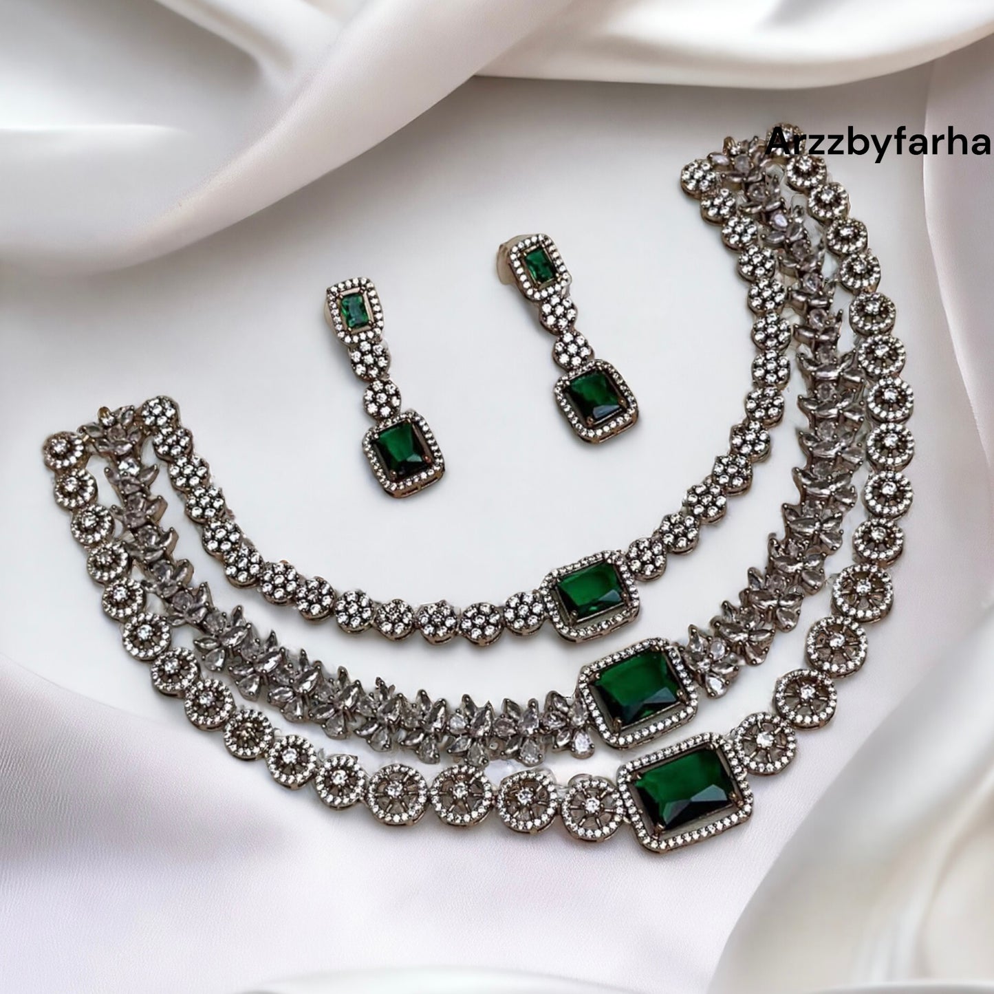 3 Layer CZ Necklace Set