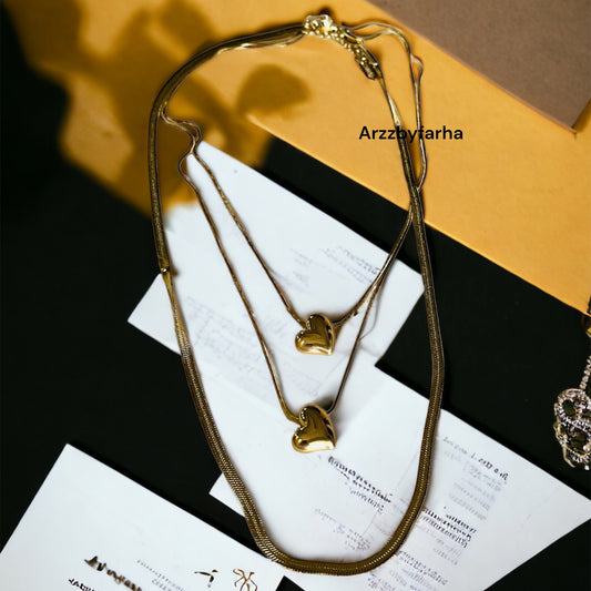 3 Layered Heart Necklace