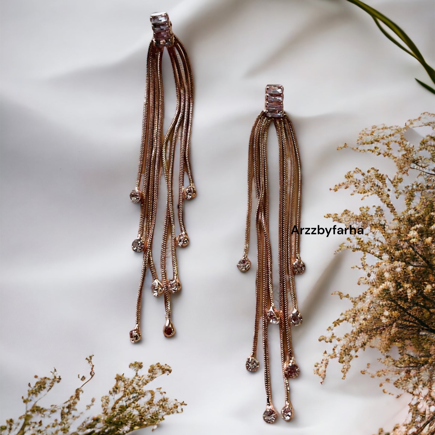 Rose Gold Tassel Earrings