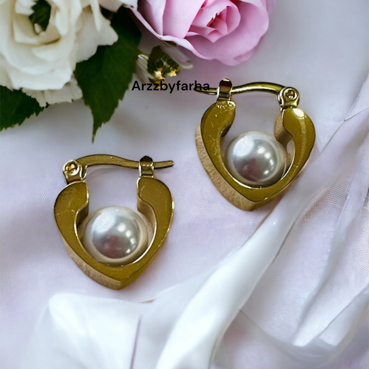 Small Heart Pear Earrings
