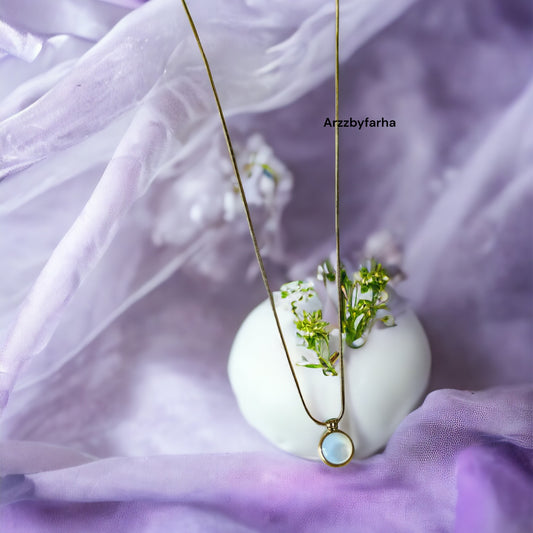 White Stone Chain Necklace