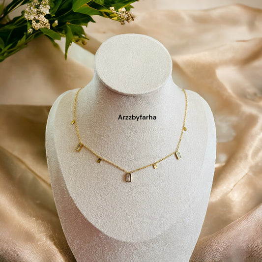 Crystal Sequence Chain Necklace