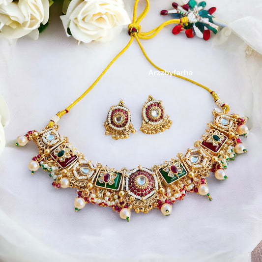 Pachi Kundan Gold Choker Set