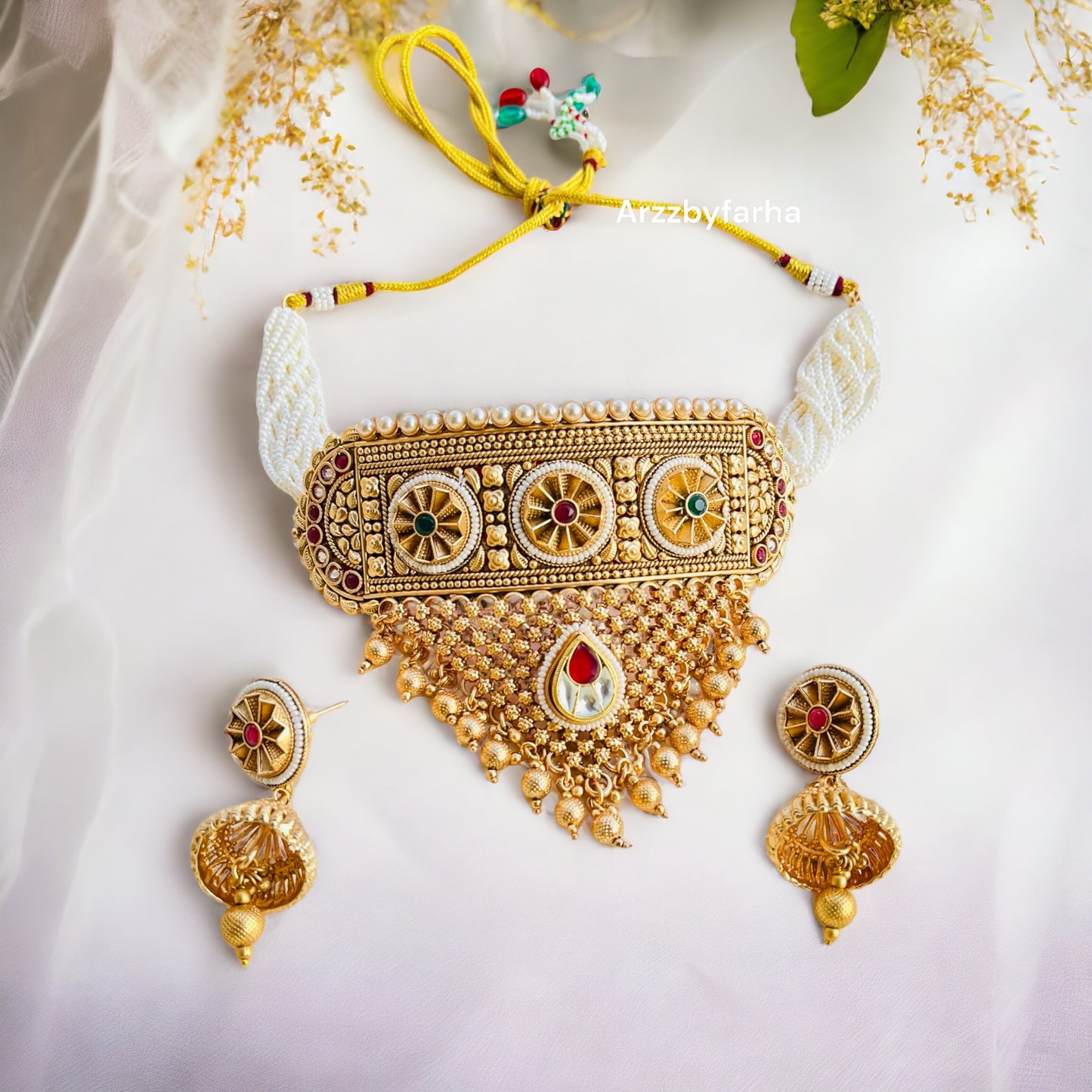 Kundan & Pearl Gold Choker Set