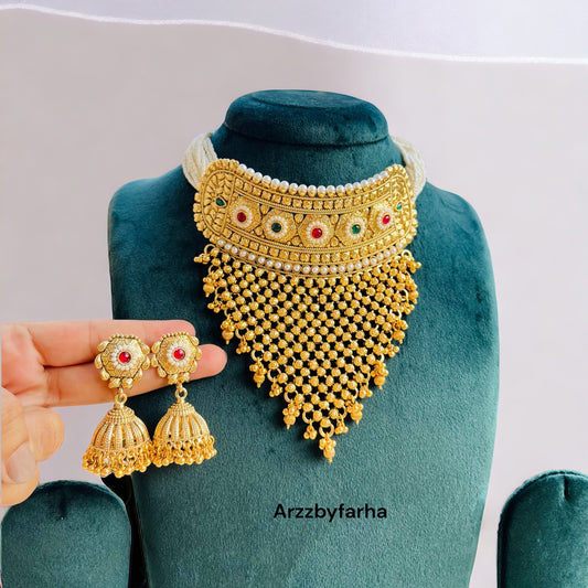 Pachi Kundan Gold Choker Set