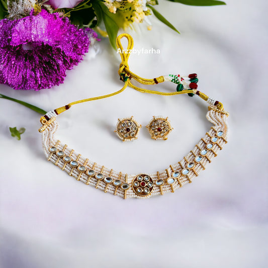 Sleek Chid pearl Choker Set