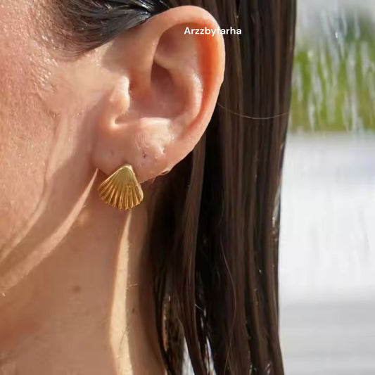 Sea Shell Gold Studs