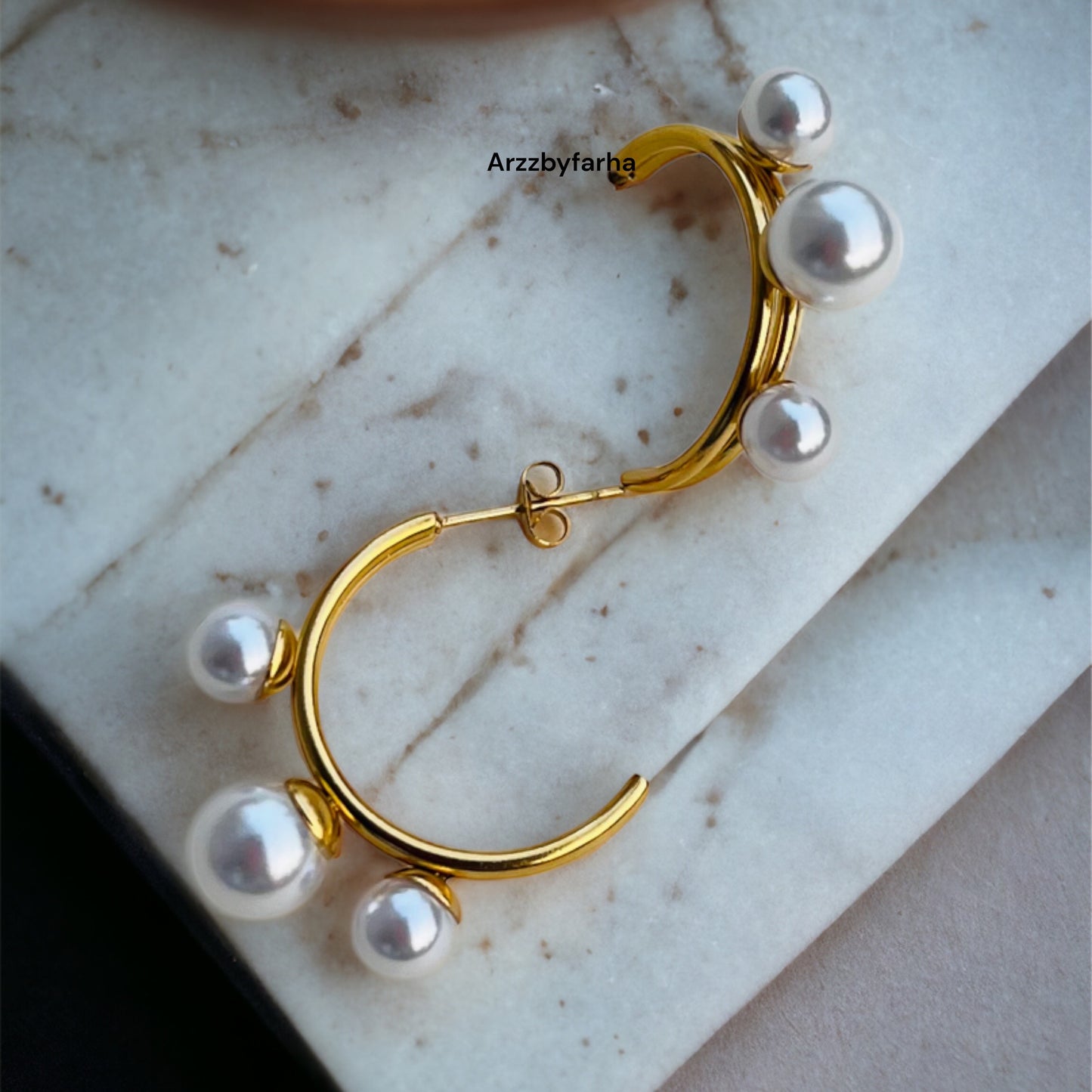 Pearl Studded Hoop Earrings