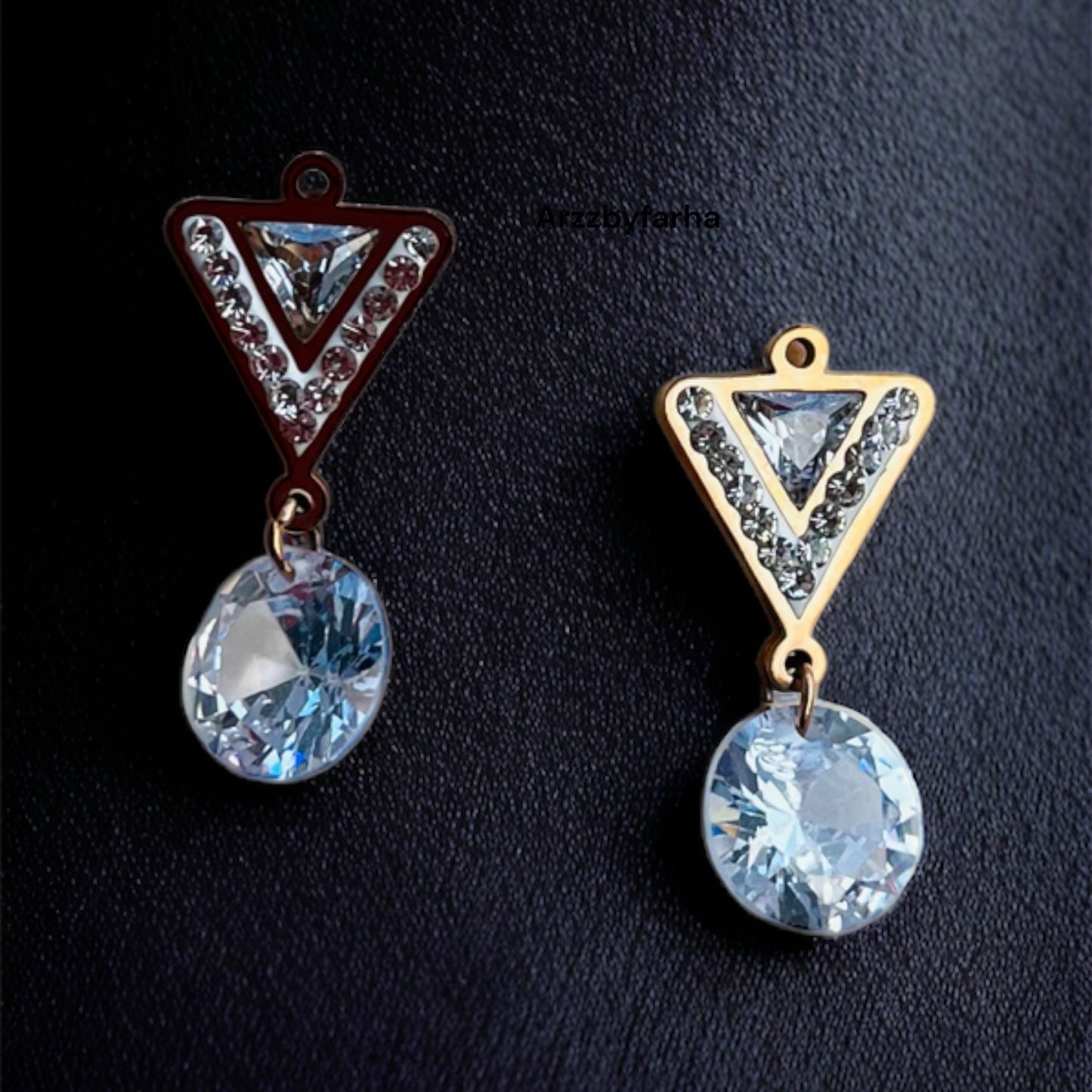 Rose Gold Crystal Drop Earrings