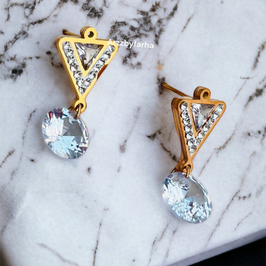 Rose Gold Crystal Drop Earrings