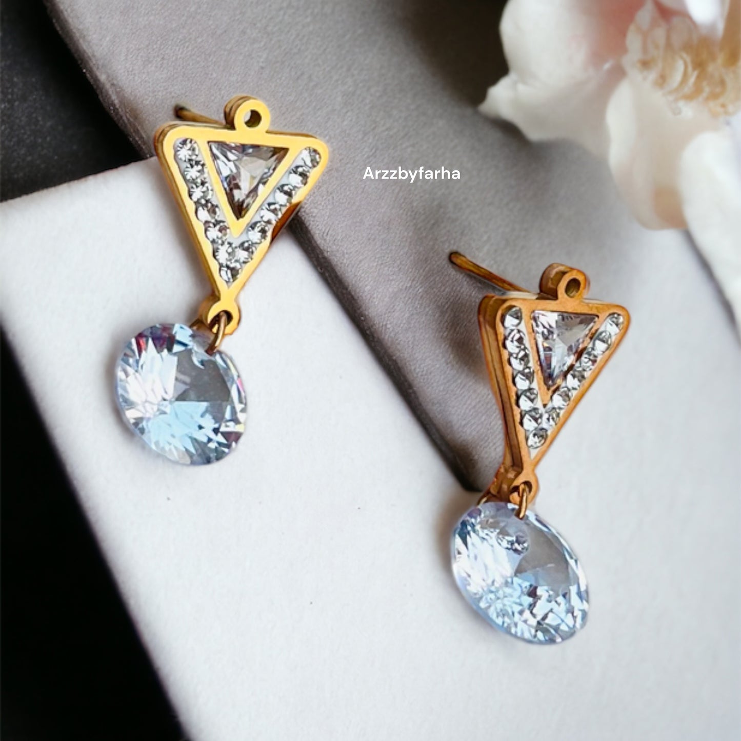 Rose Gold Crystal Drop Earrings