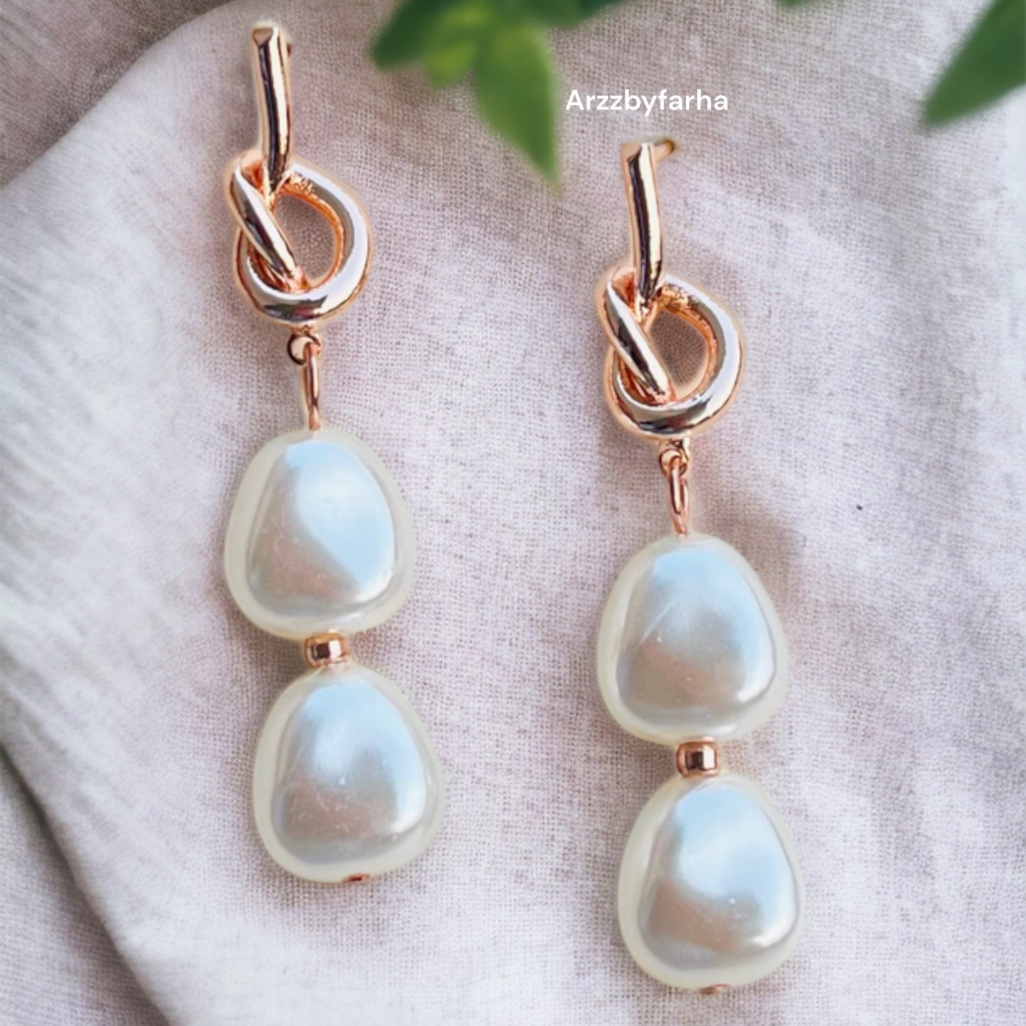 Rose Gold Pearl Drop Earrings