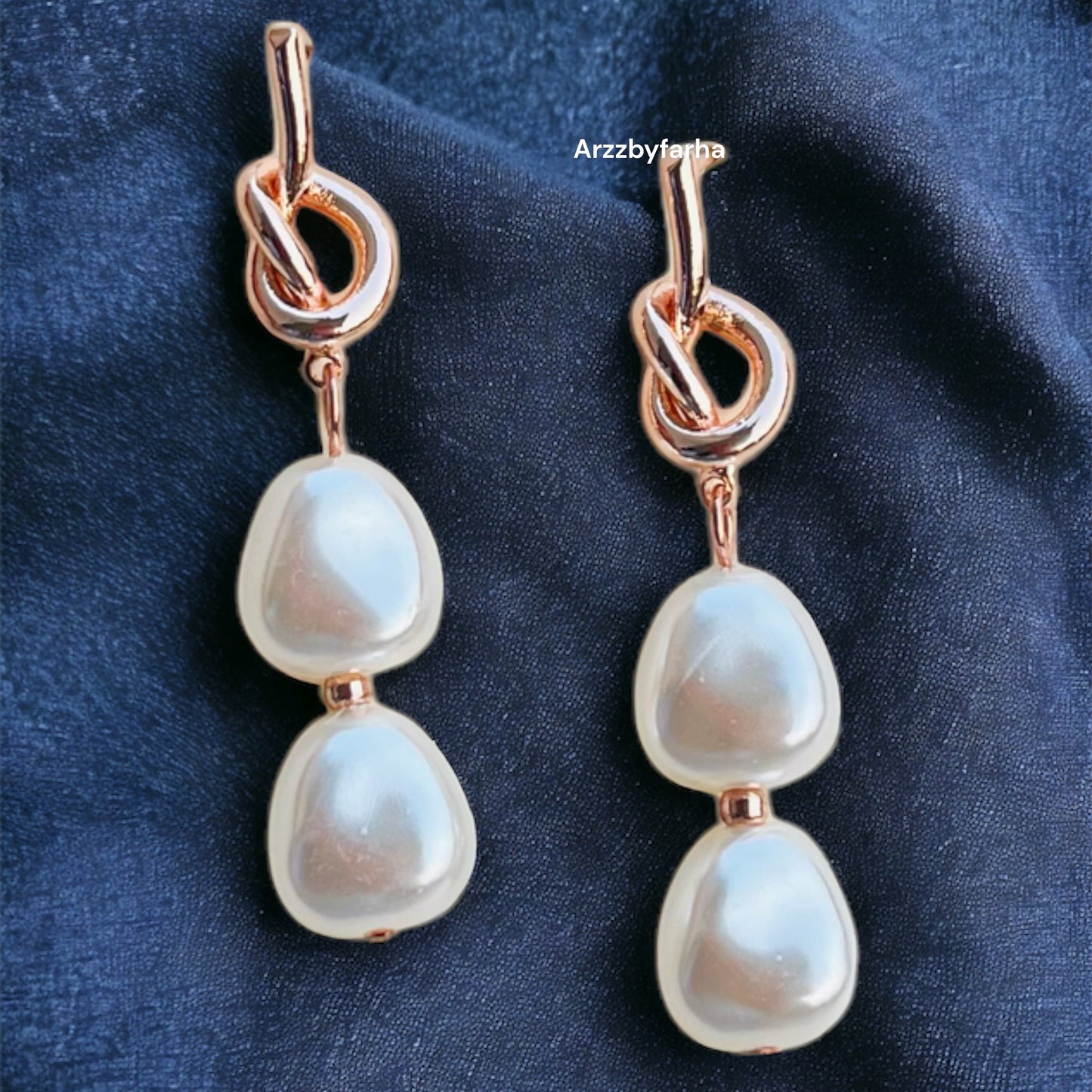 Rose Gold Pearl Drop Earrings