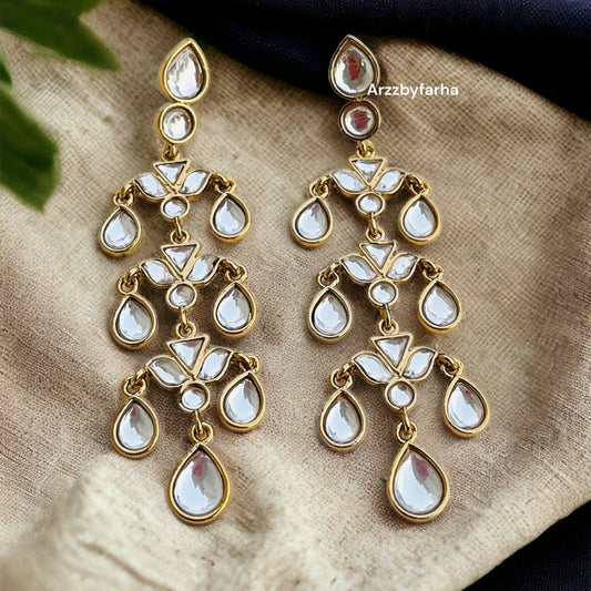Crystal White Dangler Earrings