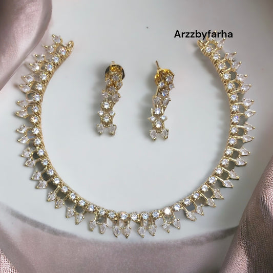 AD Studded Choker Necklace Set